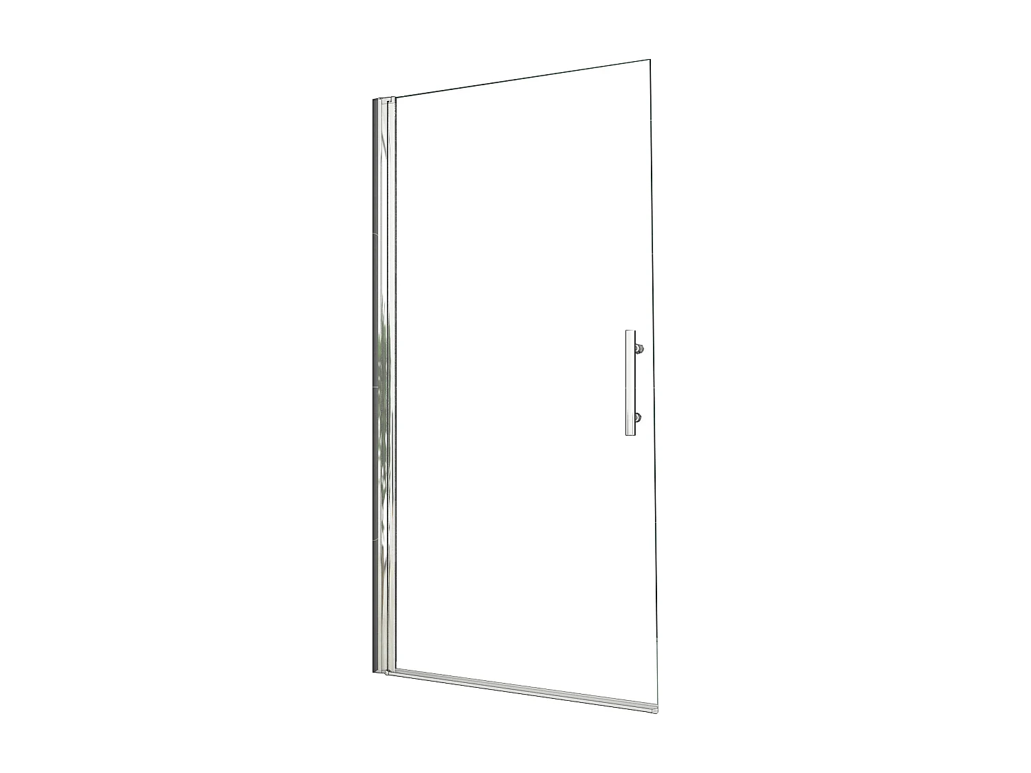 Walkin Porta de duche Bater 1 folha Perfil cromado Vidro Anticalcário 6mm (705-725)x1950mm-AICA