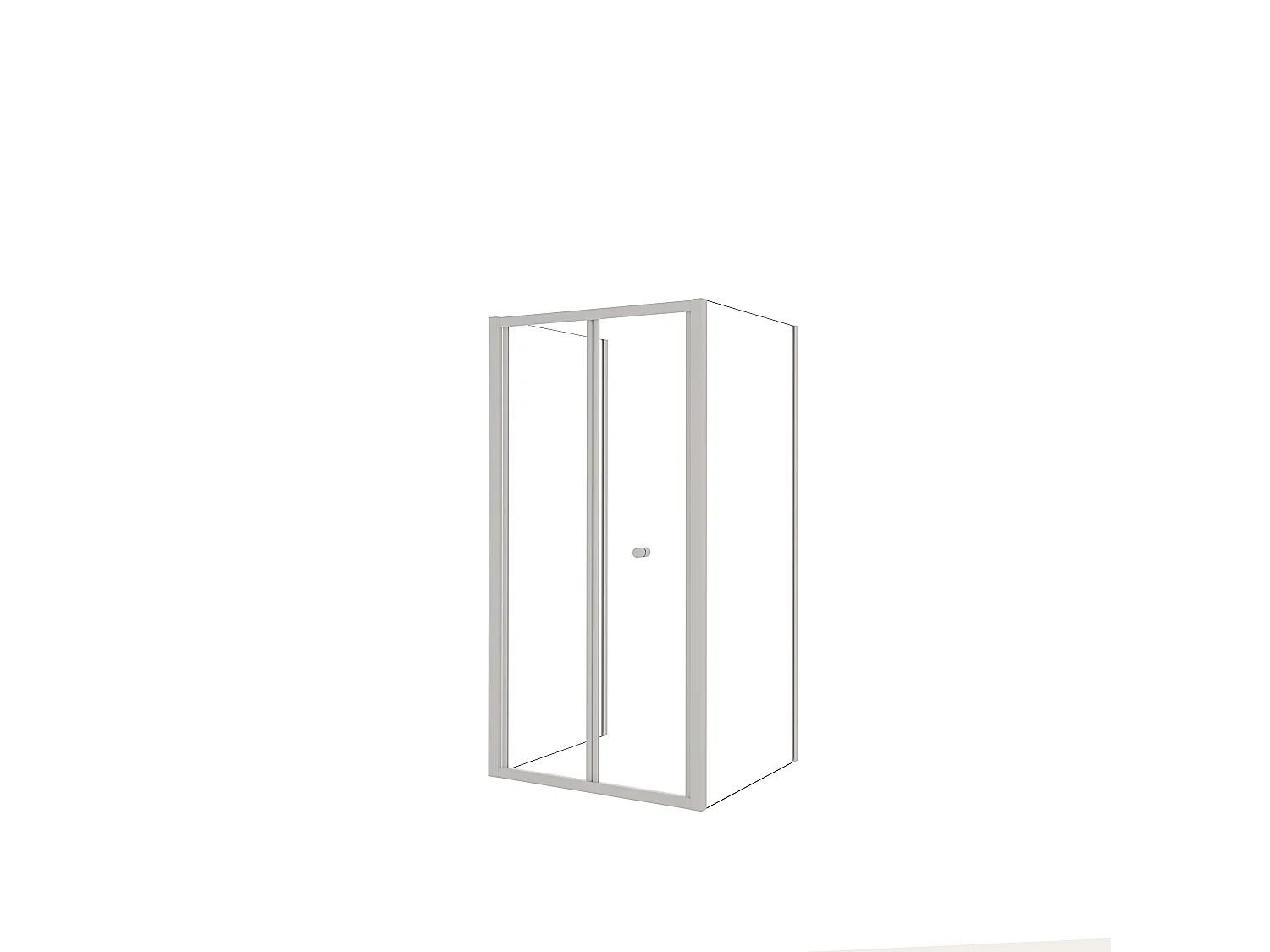 Porta de duche de fole Perfil cinza fosco Vidro temperado 5mm (879-897)x(780-816)x(879-897)x1850mm-AICA