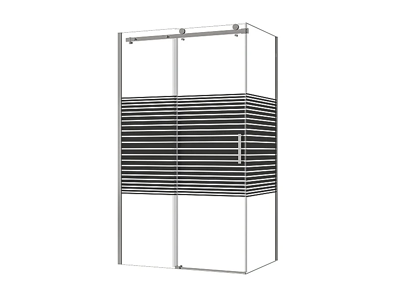 AICA Mampara de Ducha Corredera Frontal+Panel Lateral,Perfil Negro Mate,Vidrio Templado Serigrafiado 8mm Antical (1175-1195)x(783-803)x2000mm