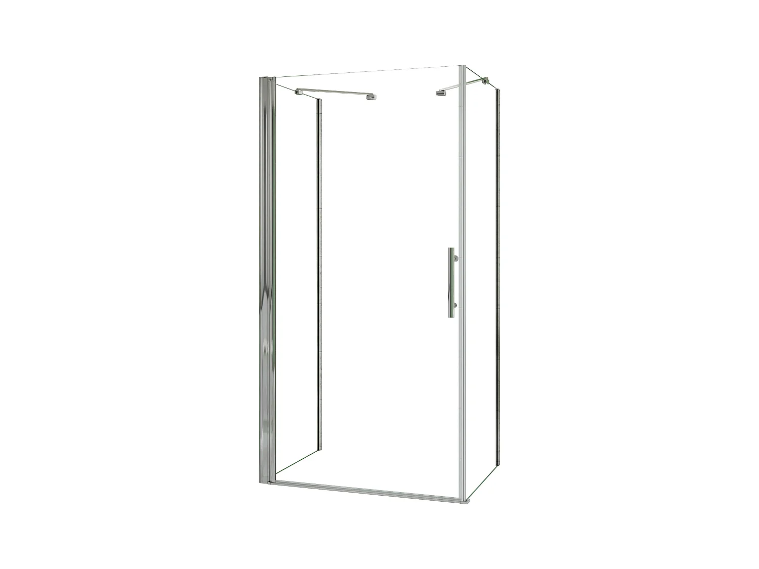 Porta de duche Bater e Painéis laterais Vidro Anticalcário 6mm Perfil cromado (880-900)x(944-964)x(880-900)x1950mm-AICA