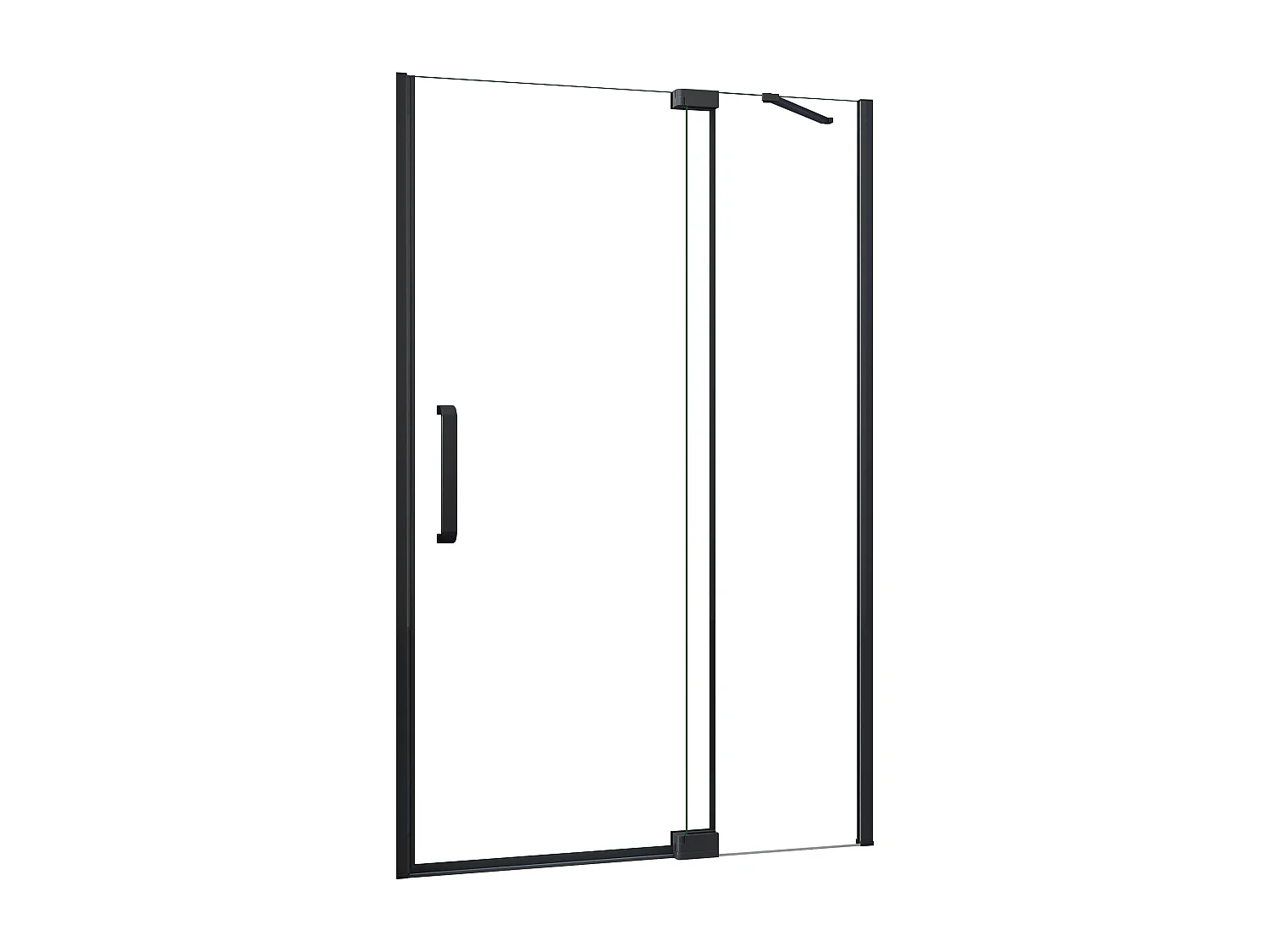 AICA Mampara de Ducha Frontal Abatible 2 Hojas,Perfil Negro Mate,Barra 300mm,Vidrio Antical 8mm (950-1000)x1950mm