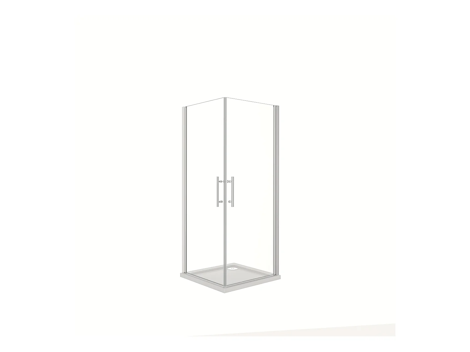 AICA Mampara de Ducha Rectangular Abatible Perfil Cromado Antical 6mm (880-900)x(780-800)x1950mm+Plato de Ducha 90x80x3cm+Accesorios de desagüe