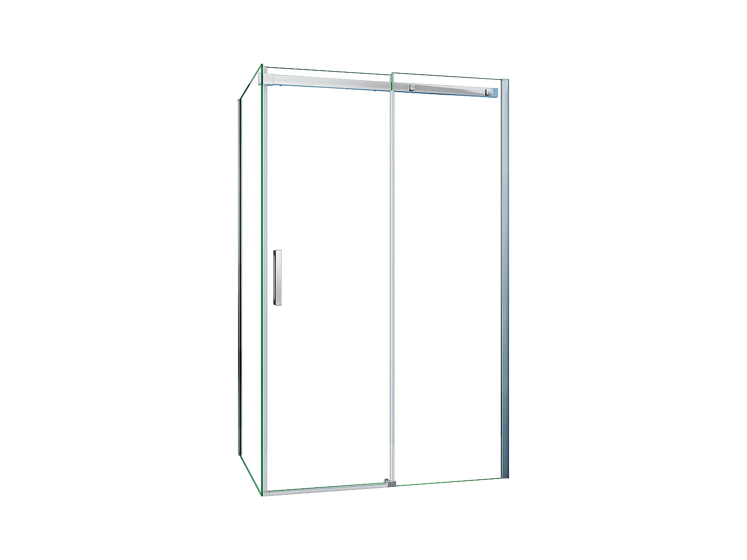 AICA Mampara Corredera Frontal+Panel Lateral,Perfil Cromado,Vidrio Templado 6mm (1525-1545)x(883-903)x1950mm