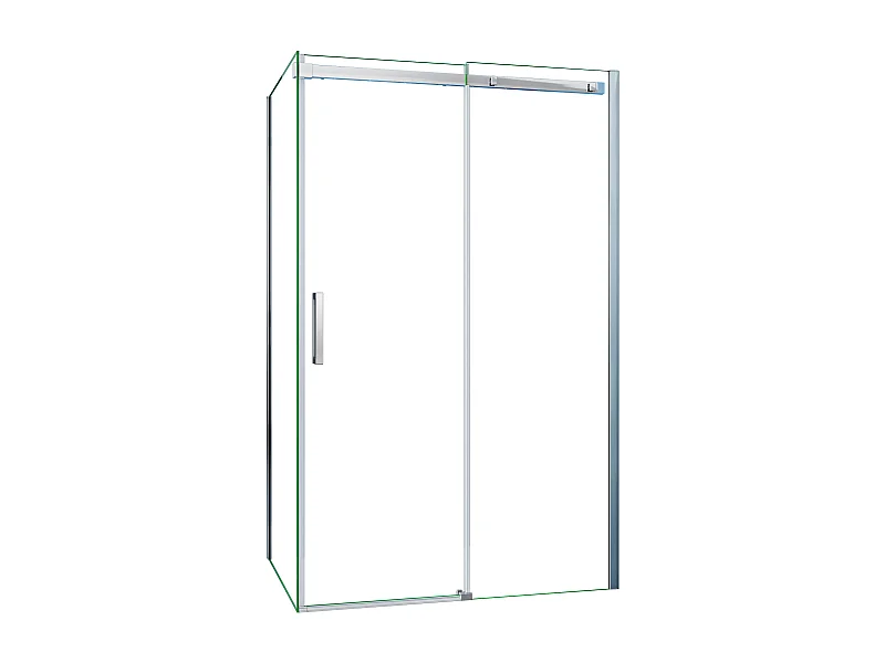 AICA Mampara Corredera Frontal+Panel Lateral,Perfil Cromado,Vidrio Antical 8mm (1075-1095)x(883-903)x1950mm