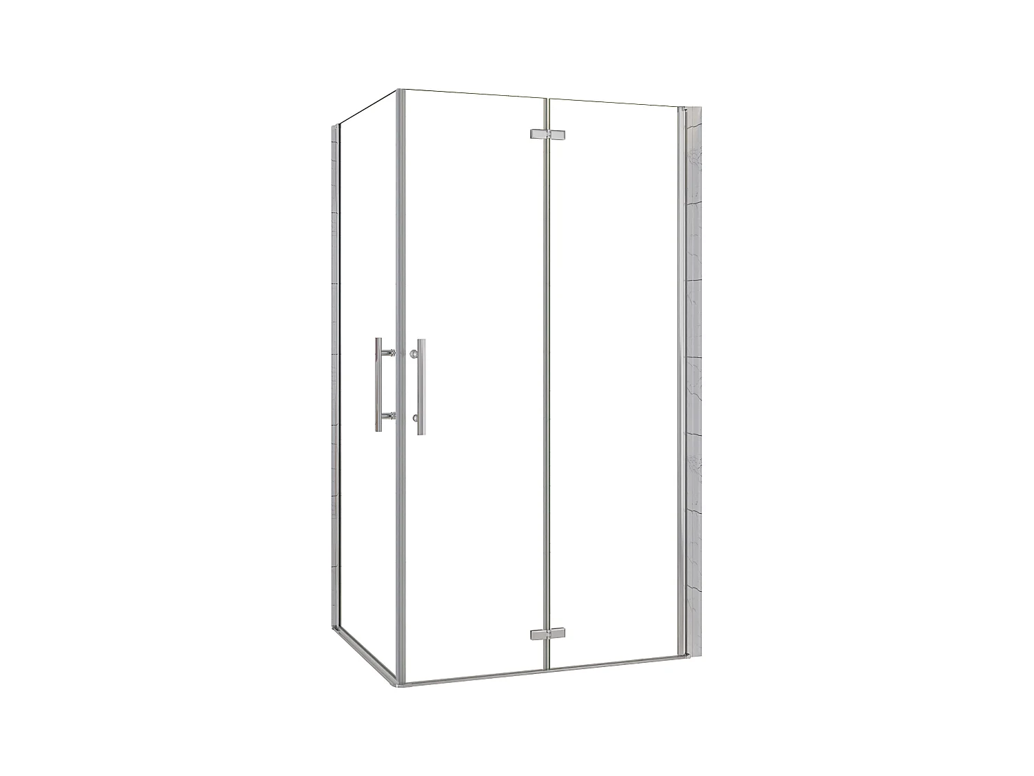 Cabine de duche rectangular combinada com Porta de Bater e Fole de Vidro Anticalcário de 6mm Tamanho:(740-760)x(780-800)x1950mm-AICA