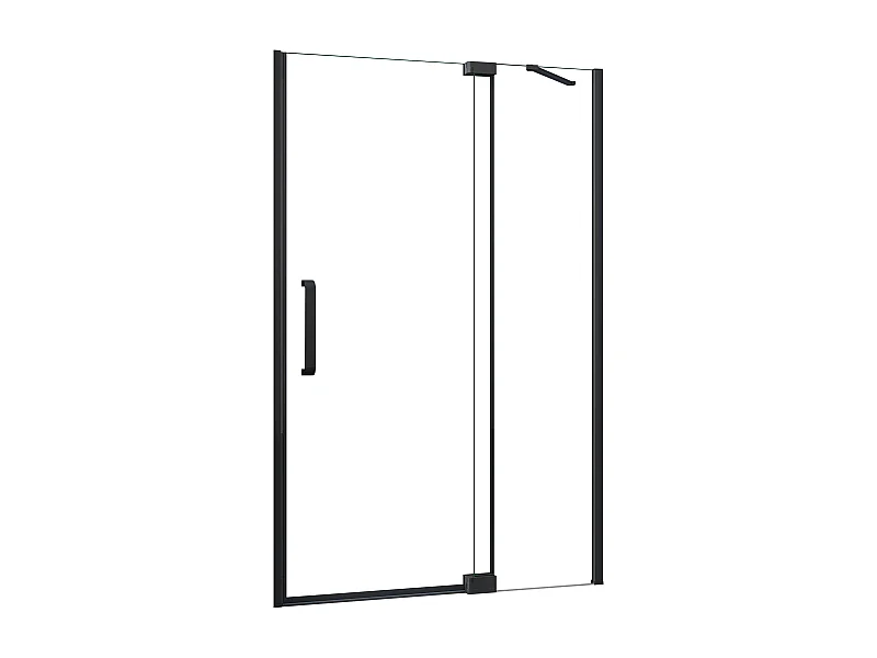 Porta de duche Bater 2 folhas Perfil preto mate com Barra 400mm Vidro Anticalcário 8mm (1150-1200)x1950mm-AICA
