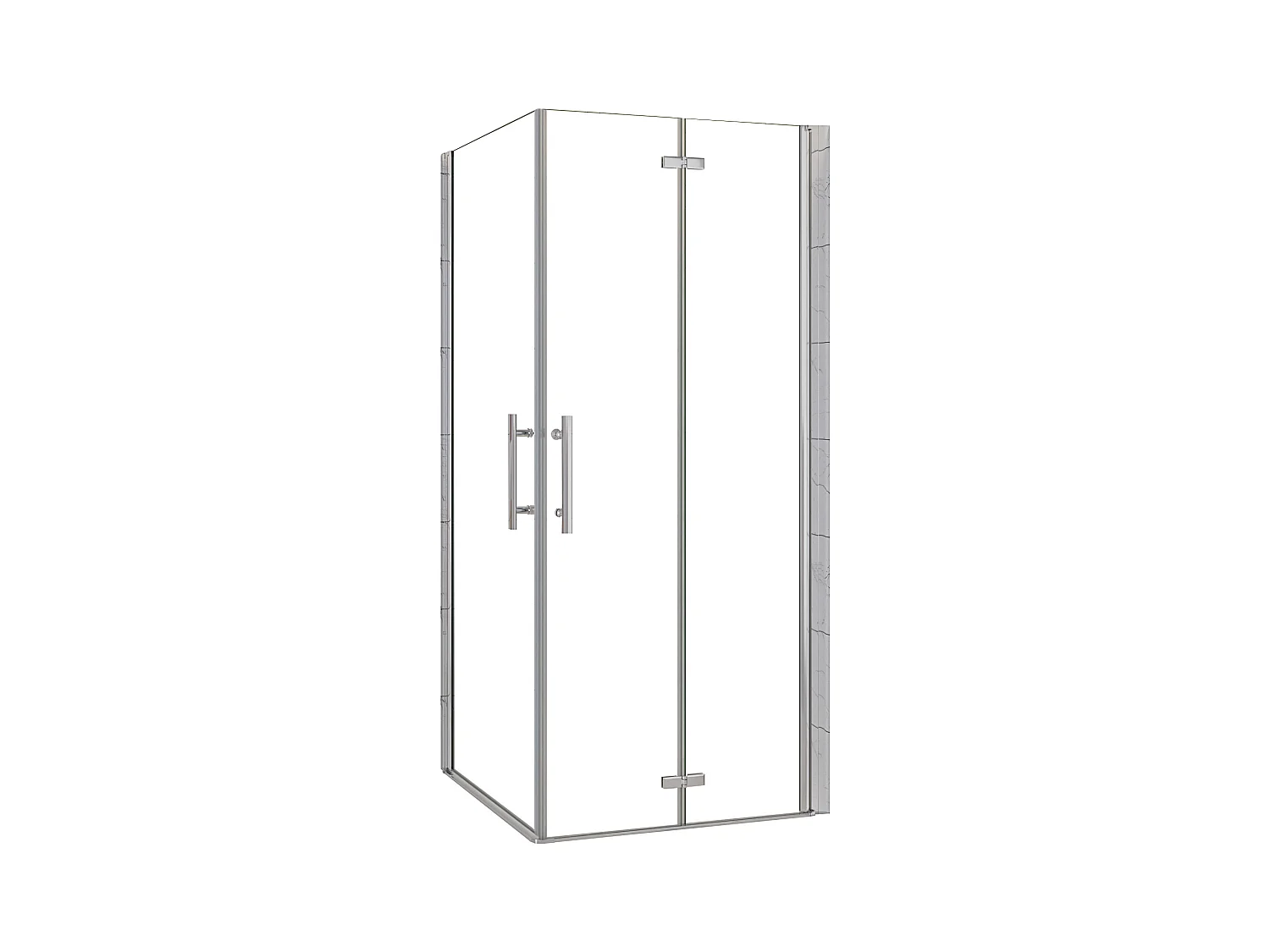 Cabine de duche quadrada combinada com Porta de Bater e Fole de Vidro Anticalcário de 6mm Tamanho:(740-760)x(740-760)x1950mm-AICA