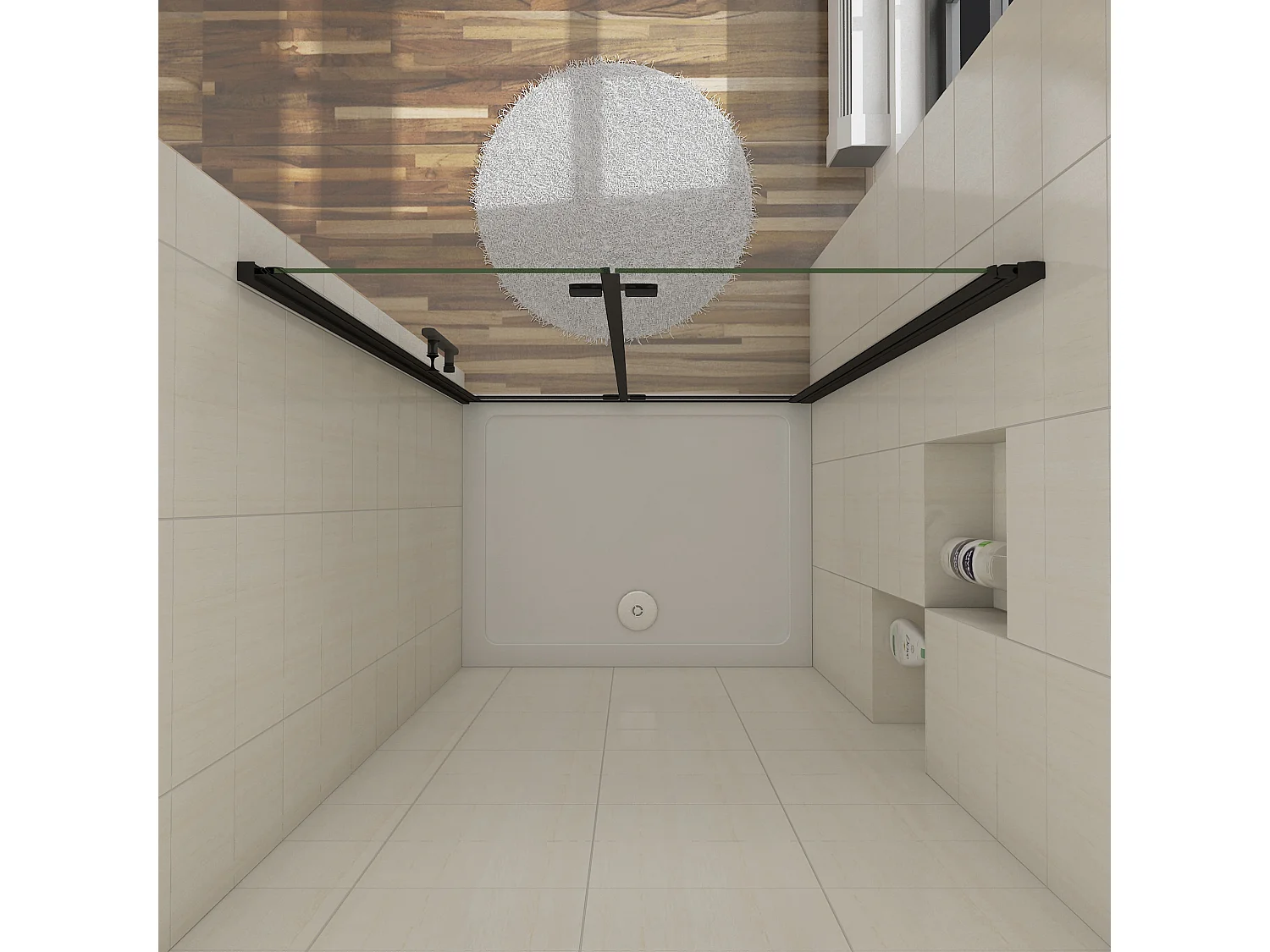 AICA Mampara de ducha Frontal dos hojas Plegables,Vidrio Templado Easyclean de 5 mm,Perfil Negro Mate,(1086-1116)x1900mm