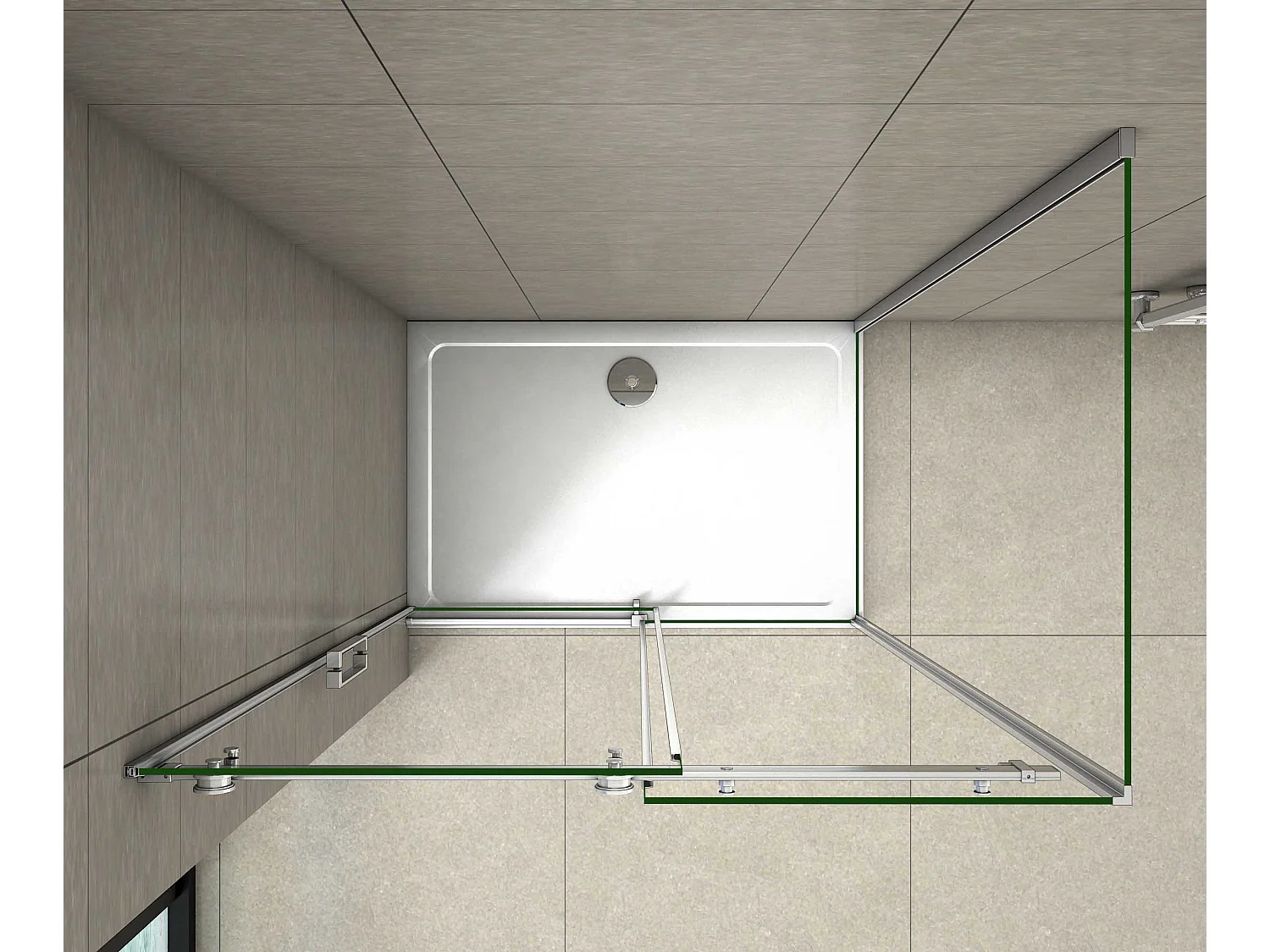 AICA Mampara de Ducha Corredera Frontal+Panel Lateral,Perfil Cromado,Vidrio Templado 8mm Antical (972-992)x(783-803)x1950mm