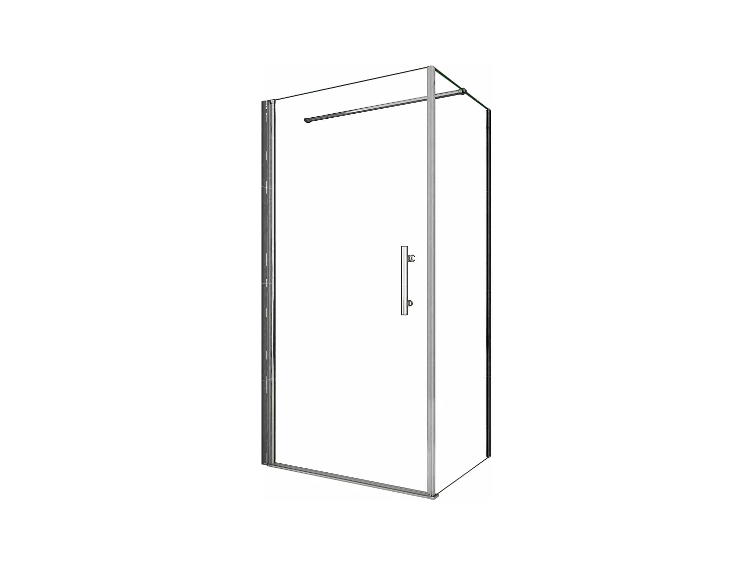AICA Mampara de Ducha Frontal Abatible+Panel lateral,Barra Fija 140cm,Perfil Cromado Vidrio Antical 6mm (980-1000)x(880-900)x1950mm