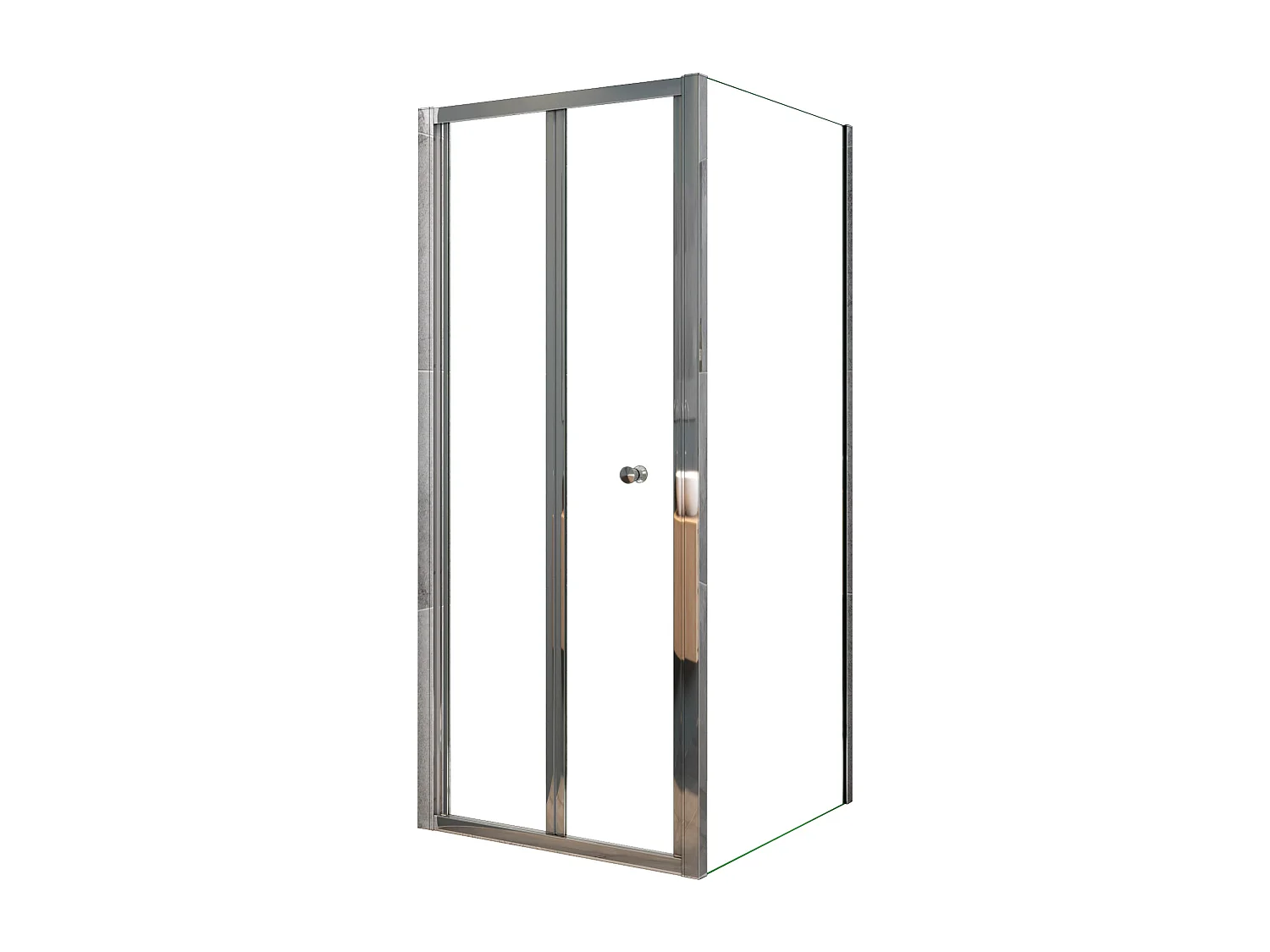 AICA Mampara de Ducha Frontal Plegable+Panel Lateral,Perfil Cromado,Vidrio Templado 5mm (961-1001)x(880-900)x1850mm