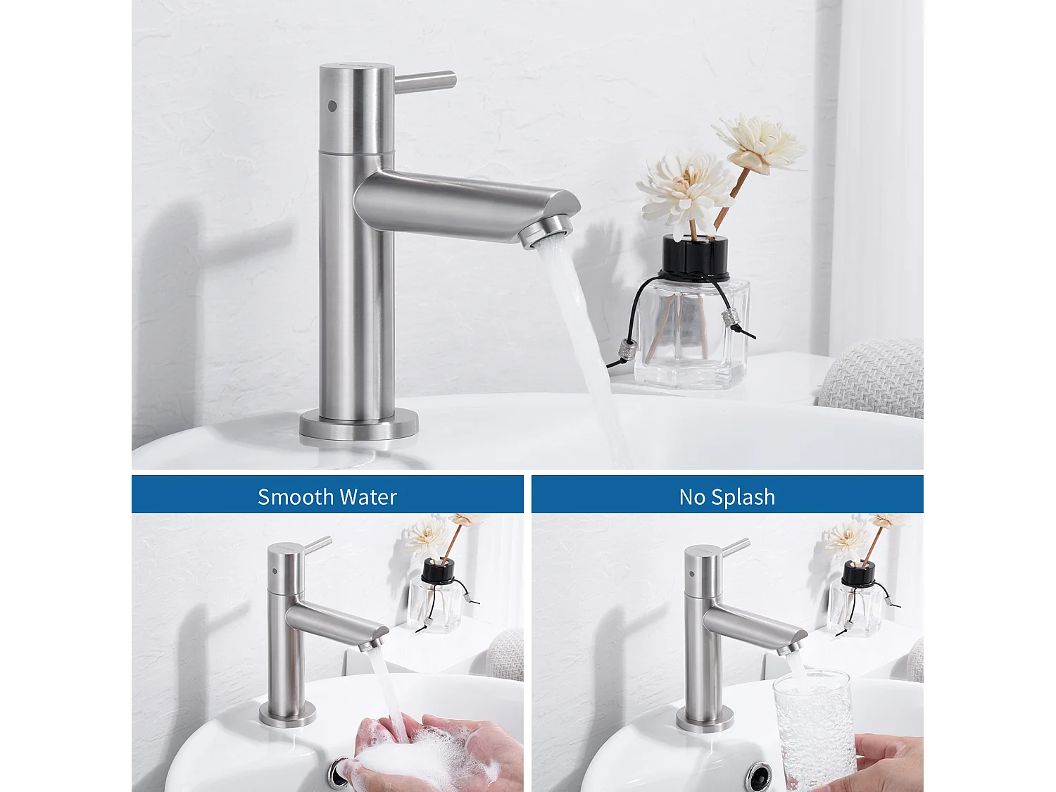 Cecipa max 2 STKS Wastafelkraan Badkamerkraan Wastafelkraan met uitloop Alleen koud water Kraan, EU-model