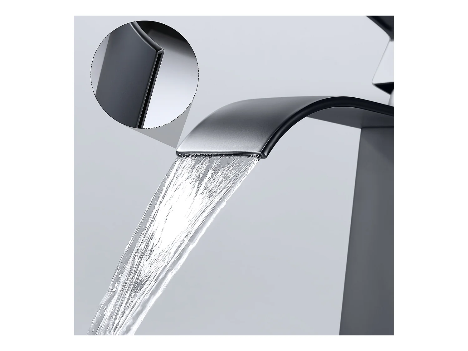 Cecipa max 2PCS grifo de cascada negro con caño alto monomando mezclador de lavabo alto grifo de lavabo de un solo orificio con una sola palanca de cobre, modelo UE