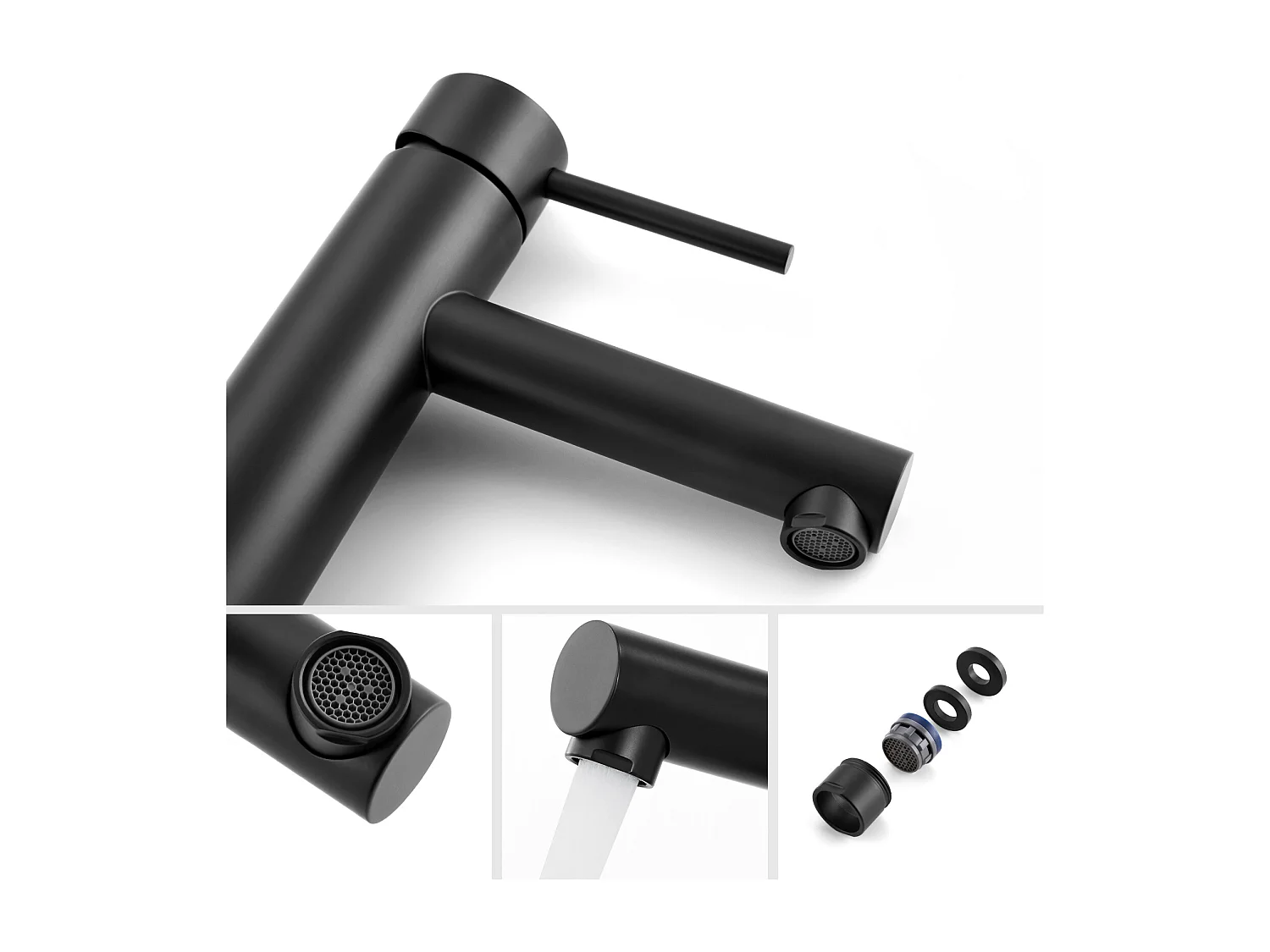 Cecipa max mezclador de lavabo grifo de baño grifo de lavabo de acero inoxidable negro, modelo UE