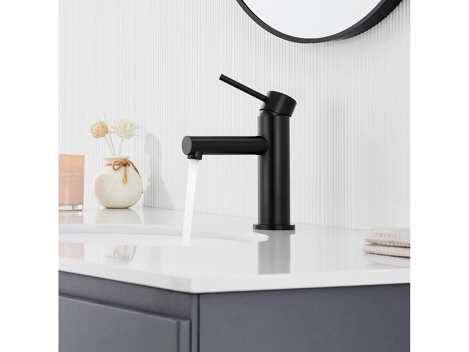 Cecipa max Waschtischmischer Badarmatur Edelstahl Waschtischarmatur Schwarz, EU-Modell