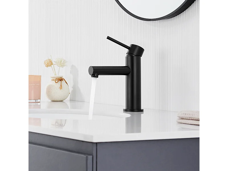 Cecipa max mitigeur de lavabo robinet de salle de bains robinetterie de lavabo en acier inoxydable Noir,EU Modèle