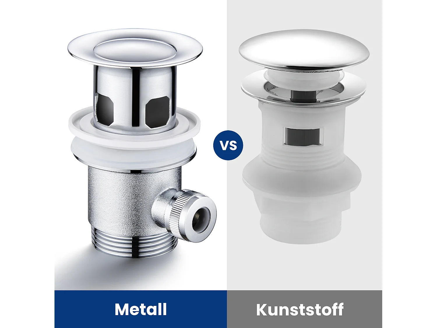 2PCS Cecipa max Robinet de Salle de Bain avec Garniture de Vidage - Mitigeur de Lavabo avec Tirette - Robinet de Lavabo Chrome,EU Modèle