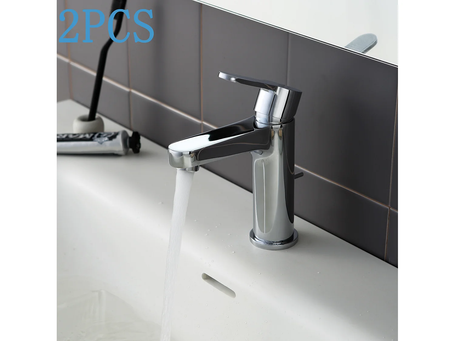 uds Cecipa max grifo de lavabo cromado, grifo de baño con drenaje automático, mezclador de lavabo para baño, modelo UE