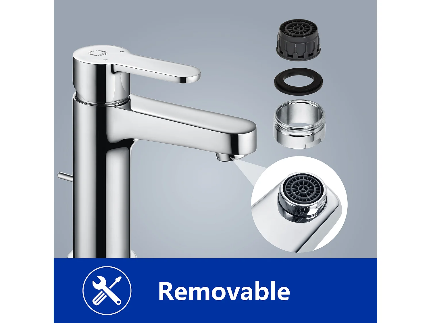 2PCS Cecipa max wastafelkraan chroom, badkamerkraan met automatische afvoer, wastafelmengkraan voor badkamer, EU-model