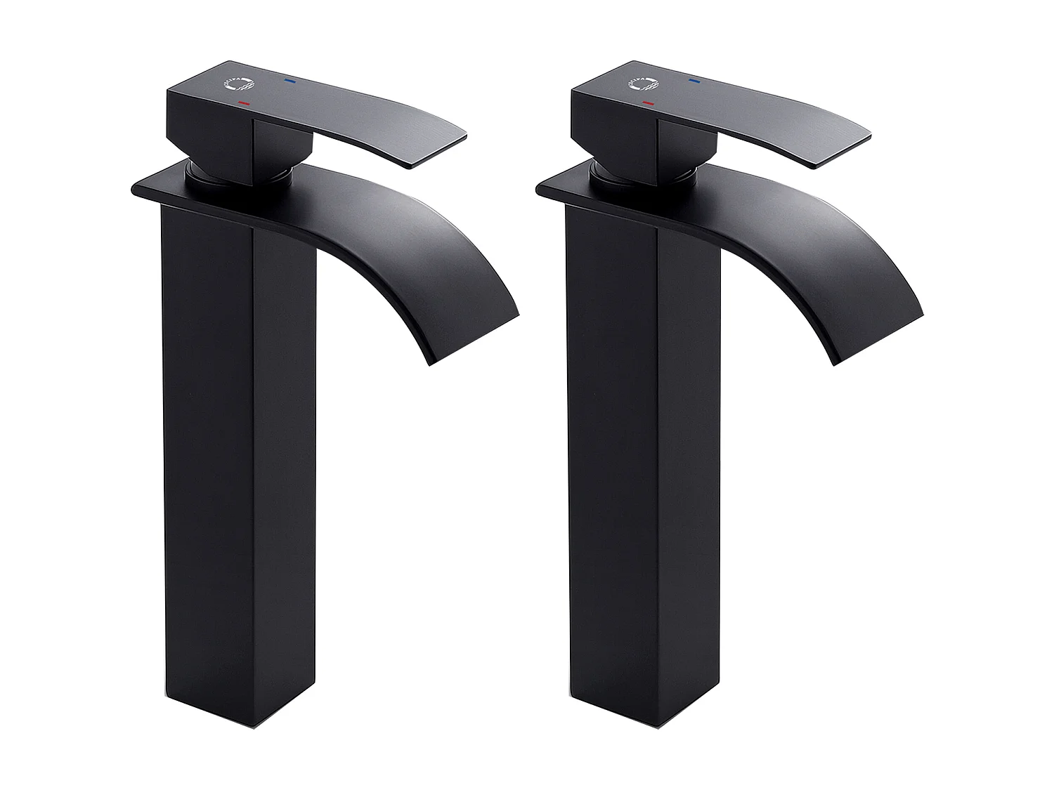 2PCS!!! Cecipa max Grifo para lavabo en cascada negro, grifo monomando para lavabo sobre encimera para baño, mezclador para lavabo de diseño moderno, modelo UE