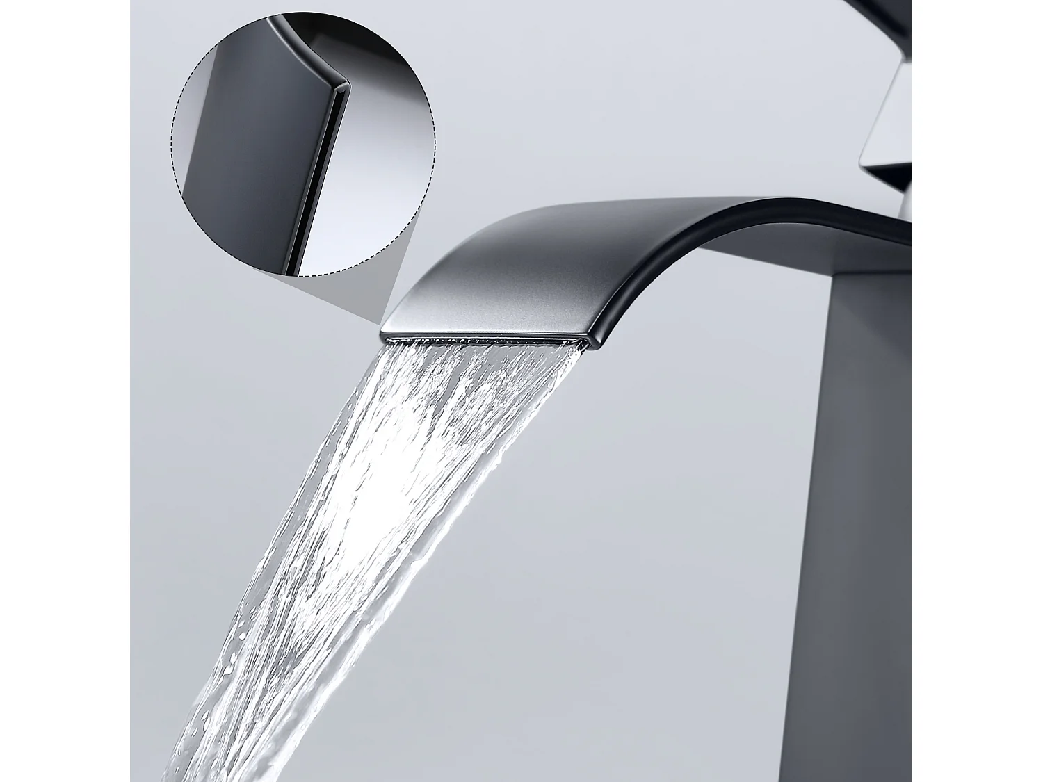 2PCS!!! Cecipa max Grifo para lavabo en cascada negro, grifo monomando para lavabo sobre encimera para baño, mezclador para lavabo de diseño moderno, modelo UE