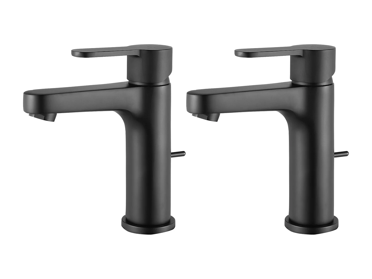 CECIPA MAX 2PCS Mitigeur de lavabo avec poubelle pop-up Robinet de salle de bain avec levier de vidange robinet ordinaire Noir