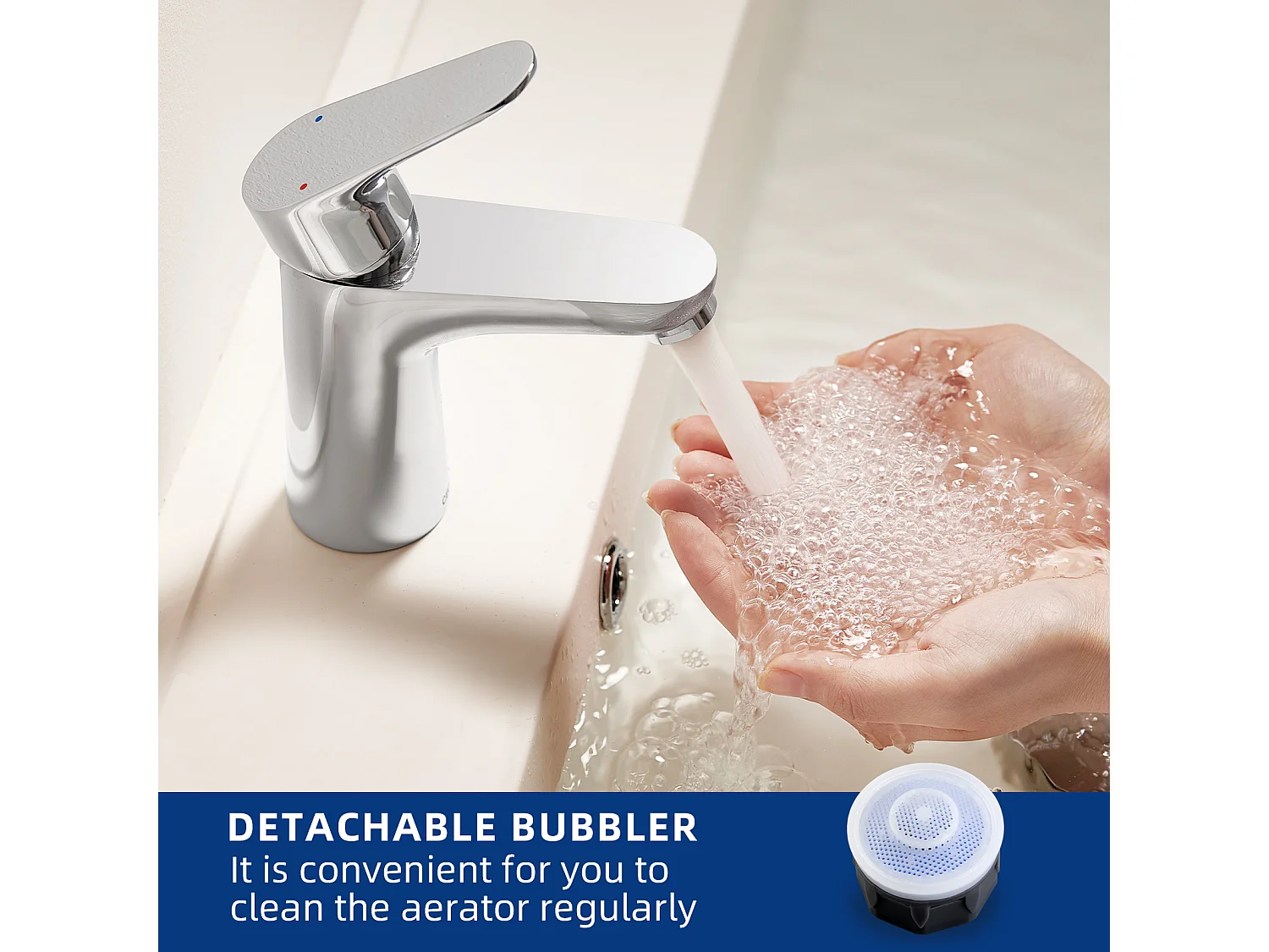 Cecipa max Robinet de Salle de Bain, Mitigeur Monocommande Chromé, Robinet de Salle de Bain, Robinet de Lavabo Avec Bec Hauteur 85 mm,EU Modèle