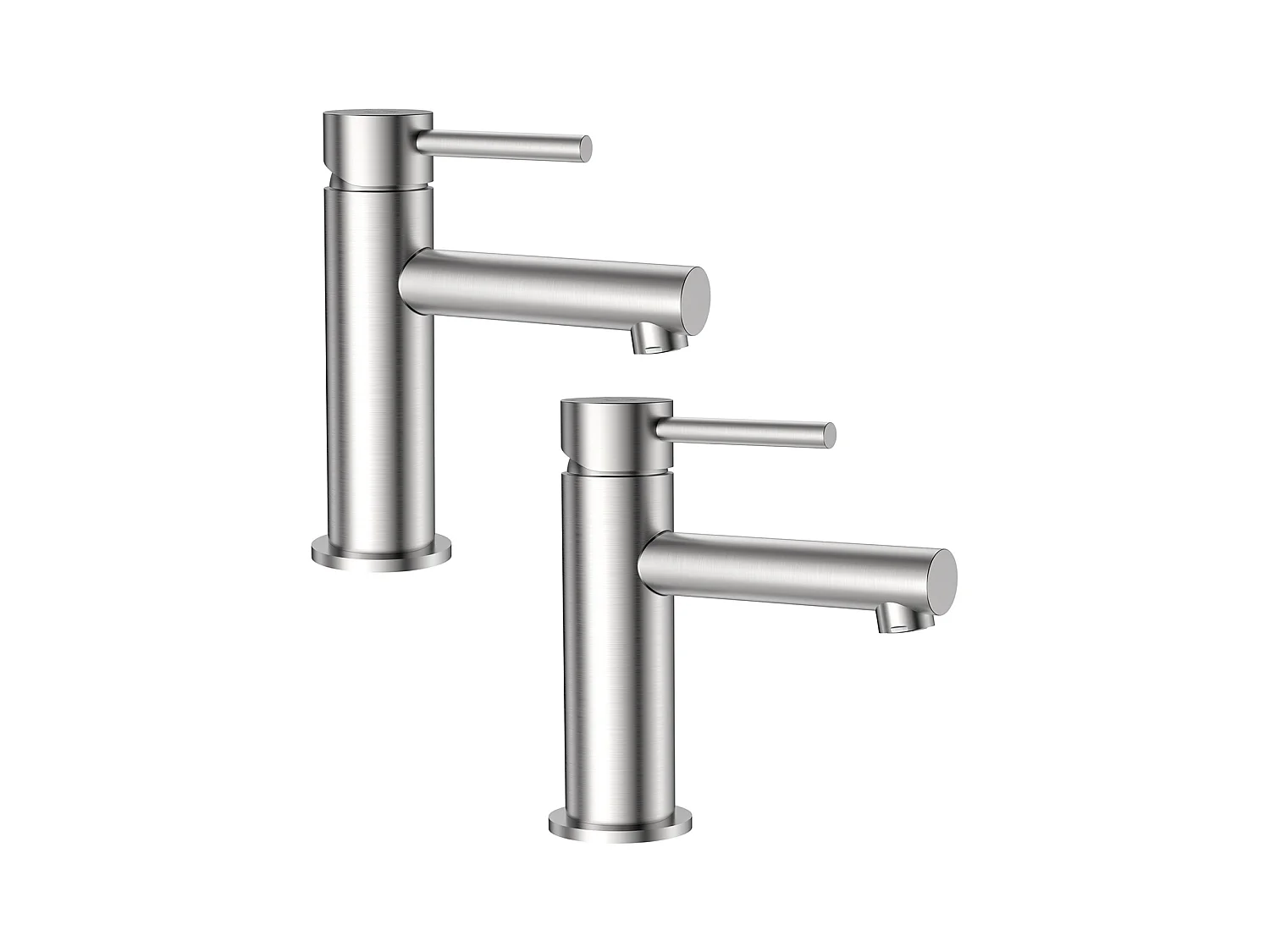 Cecipa max 2PCS Robinet pour Lavabo Brossé, Mitigeur pour Lavabo de Salle de Bain, Robinet pour Lavabo Eau Froide et Chaude,EU Modèle