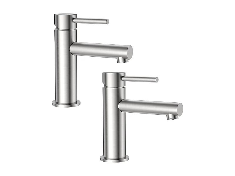 Cecipa max 2PCS geborstelde wastafelkraan, wastafelmengkraan, koud en warm water wastafelkraan, EU-model