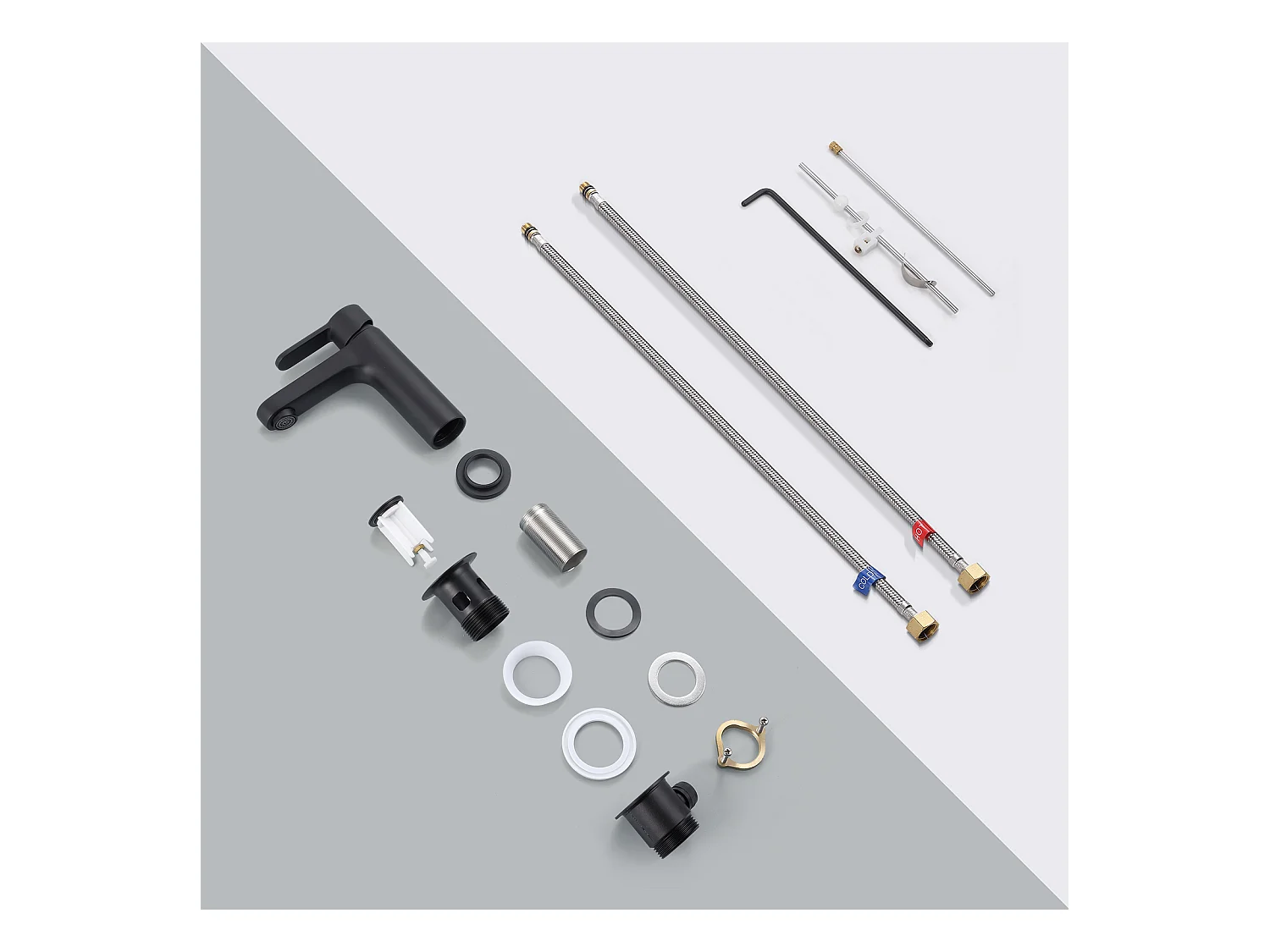 Cecipa max Mitigeur de lavabo Robinet salle de bain à tirette mitigeur lavabo vasque noir,EU Modèle