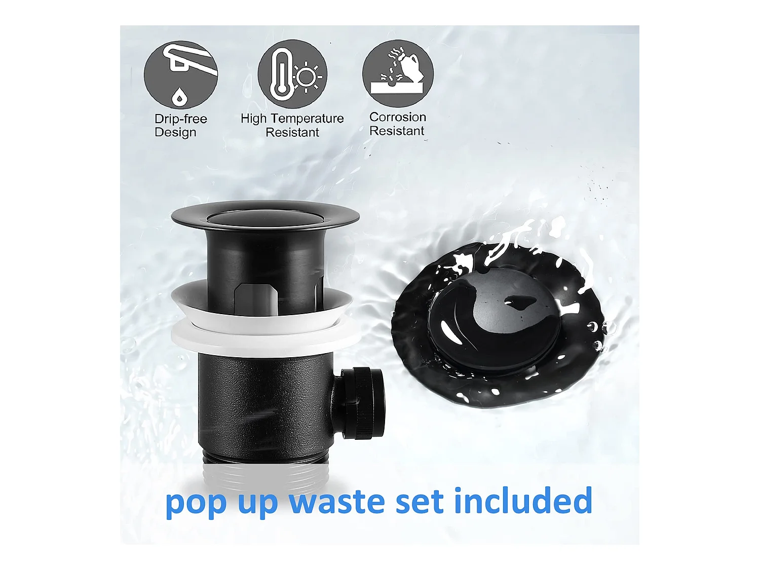 Cecipa max Mitigeur de lavabo Robinet salle de bain à tirette mitigeur lavabo vasque noir,EU Modèle