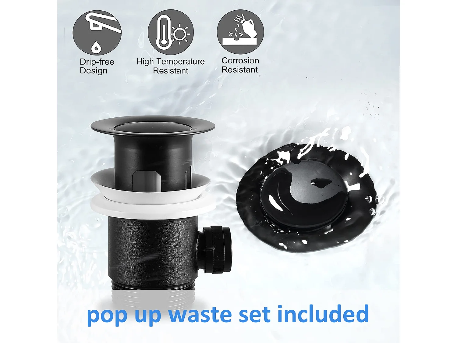 Cecipa max Mitigeur de lavabo Robinet salle de bain à tirette mitigeur lavabo vasque noir,EU Modèle