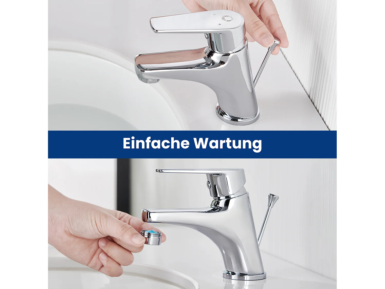 Cecipa max Grifo de Baño con Tirador, Grifo Mezclador para Lavabo con Juego de Desagüe, Grifo para Lavabo con Caño Altura 57mm, Modelo UE