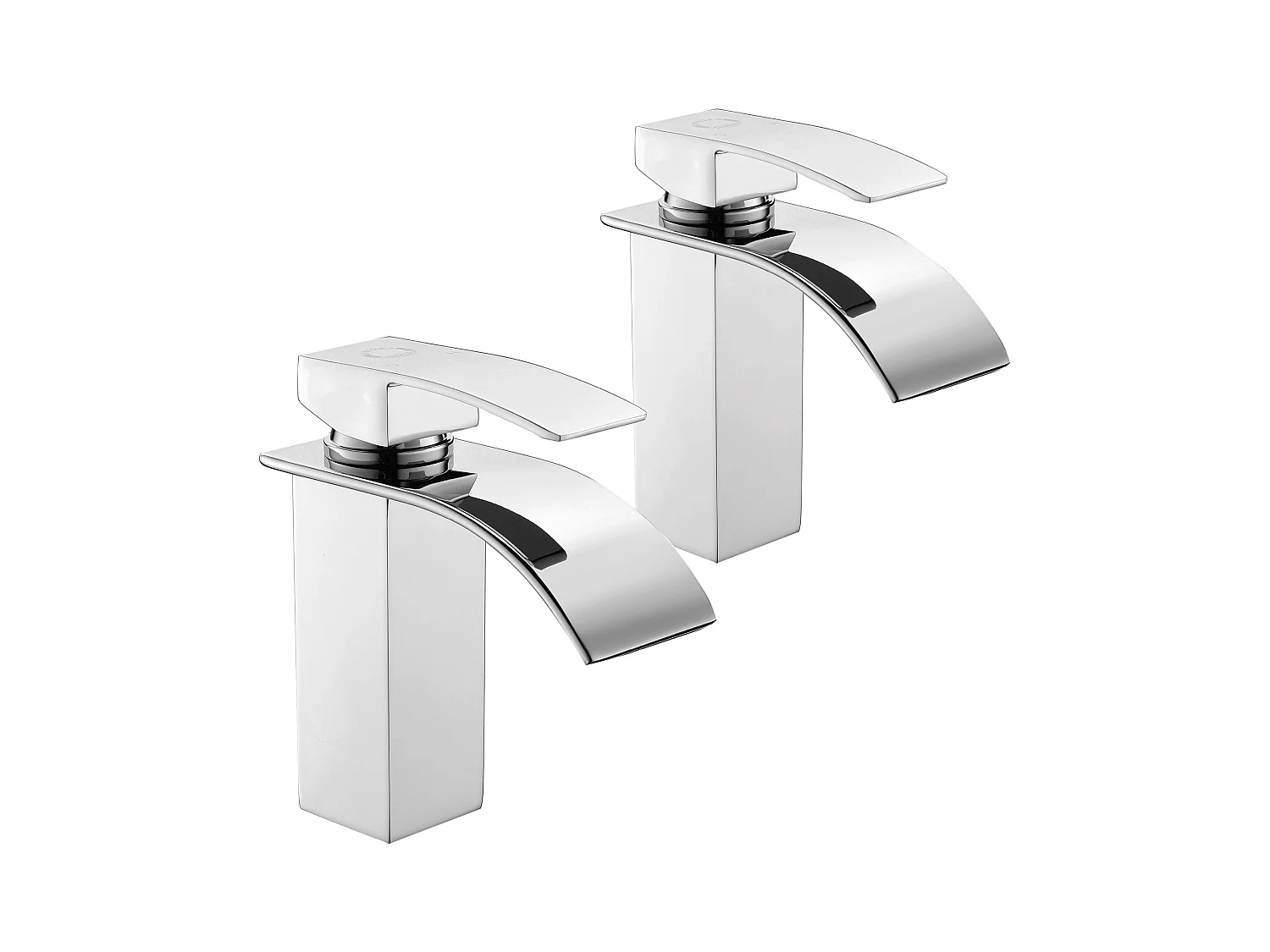 2PCS Cecipa max Robinet de Lavabo de Salle de Bain Cascade, Mitigeur de Lavabo à Poignée Unique, Eau Chaude et Froide, Chromé!,EU Modèle