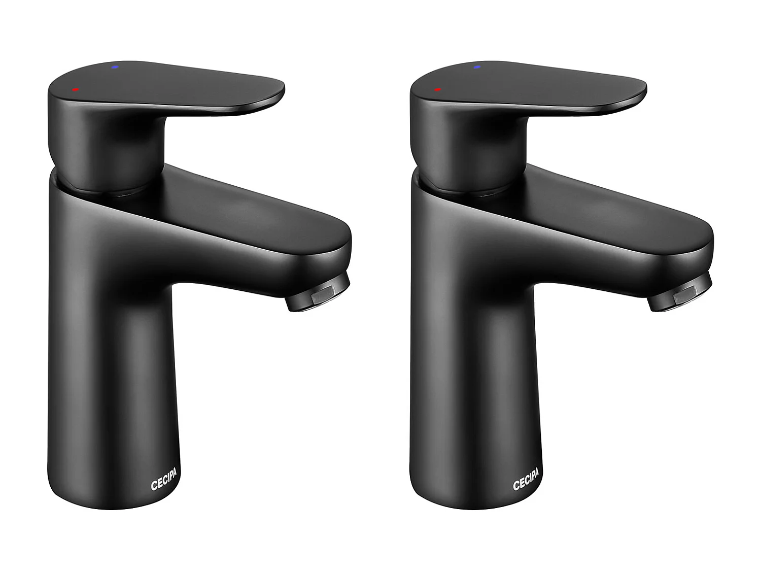 2PCS Cecipa max Robinet de Lavabo Noir Pour Salle de Bain, Robinet de Lavabo économie d'eau, Mitigeur de Lavabo à Poignée Unique,EU Modèle
