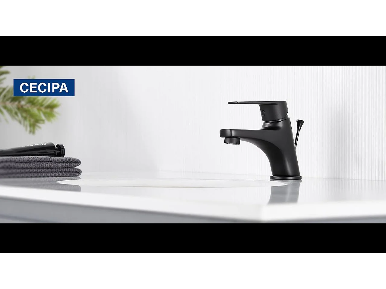 Cecipa max Robinet de Salle de Bain Noir, Robinet de Lavabo avec Garniture de Vidage à Tirette, Mitigeur de Lavabo en Laiton,EU Modèle