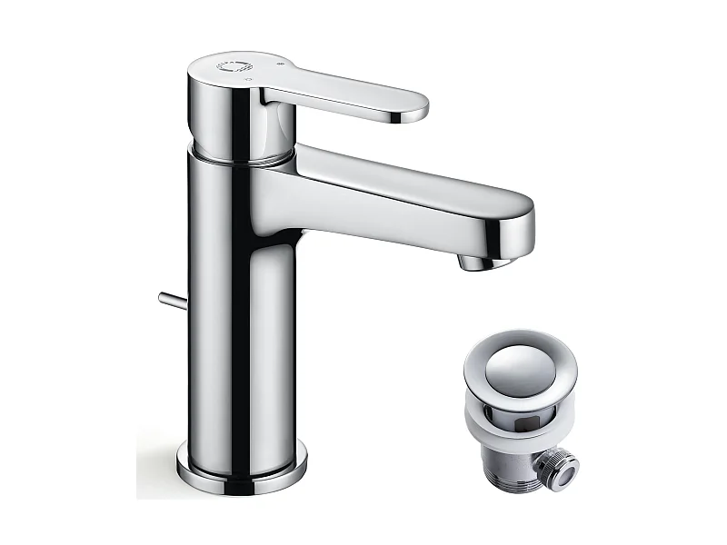 Cecipa max Robinet de Lavabo Chrome, Robinet de Salle de Bain Avec Vidange Automatique, Mitigeur de lavabo pour Salle de Bain,EU Modèle