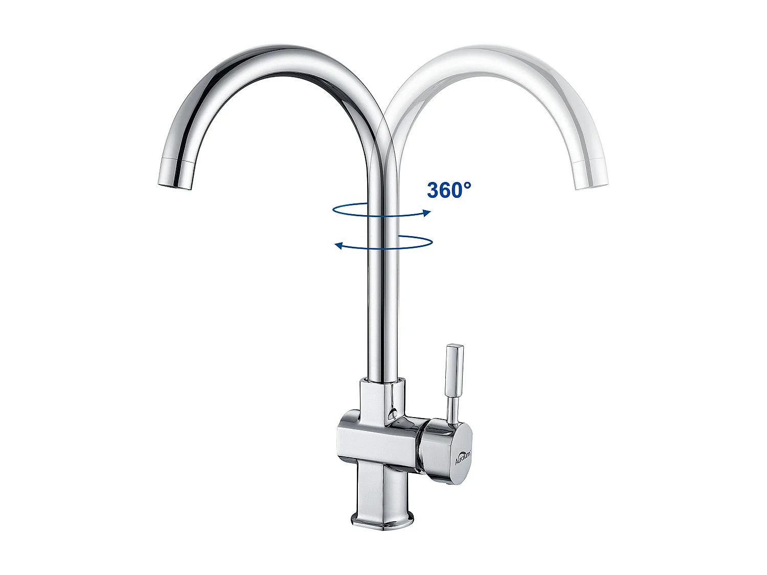 Auralum MAX Aanrecht 1 Kom Geborsteld Roestvrij Staal75*45*19CM-Spoelbak 1 Bak met Opvouwbare Afdruiprek+Verchroomde Keukenkraan Draaibaar 360° Koud/Warm Water