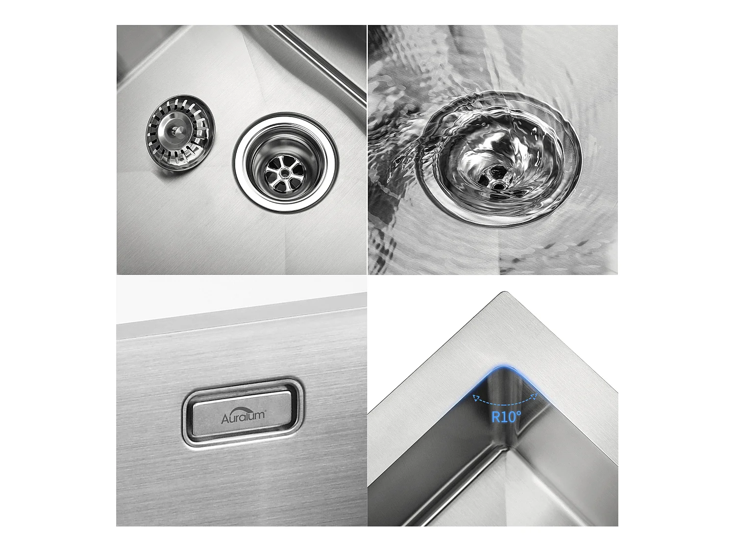 2 en 1 Évier de Cuisine 2 Bac 75x45x19cm,Encastré/ à Poser avec Distributeur de Savon+ Robinet de Cuisine Noir avec Douchette Extractible