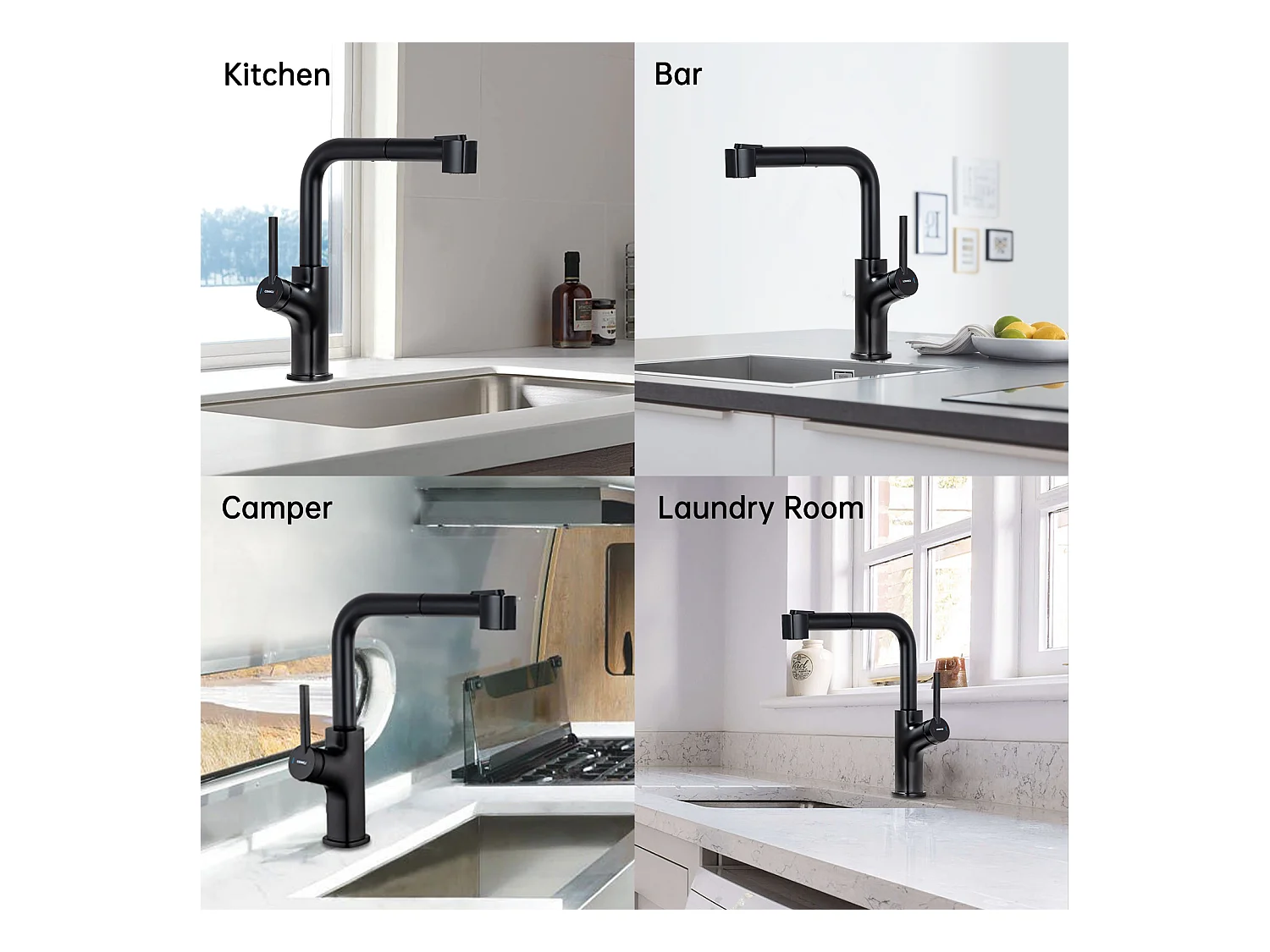 2 en 1 Évier de Cuisine 2 Bac 75x45x19cm,Encastré/ à Poser avec Distributeur de Savon+ Robinet de Cuisine Noir avec Douchette Extractible