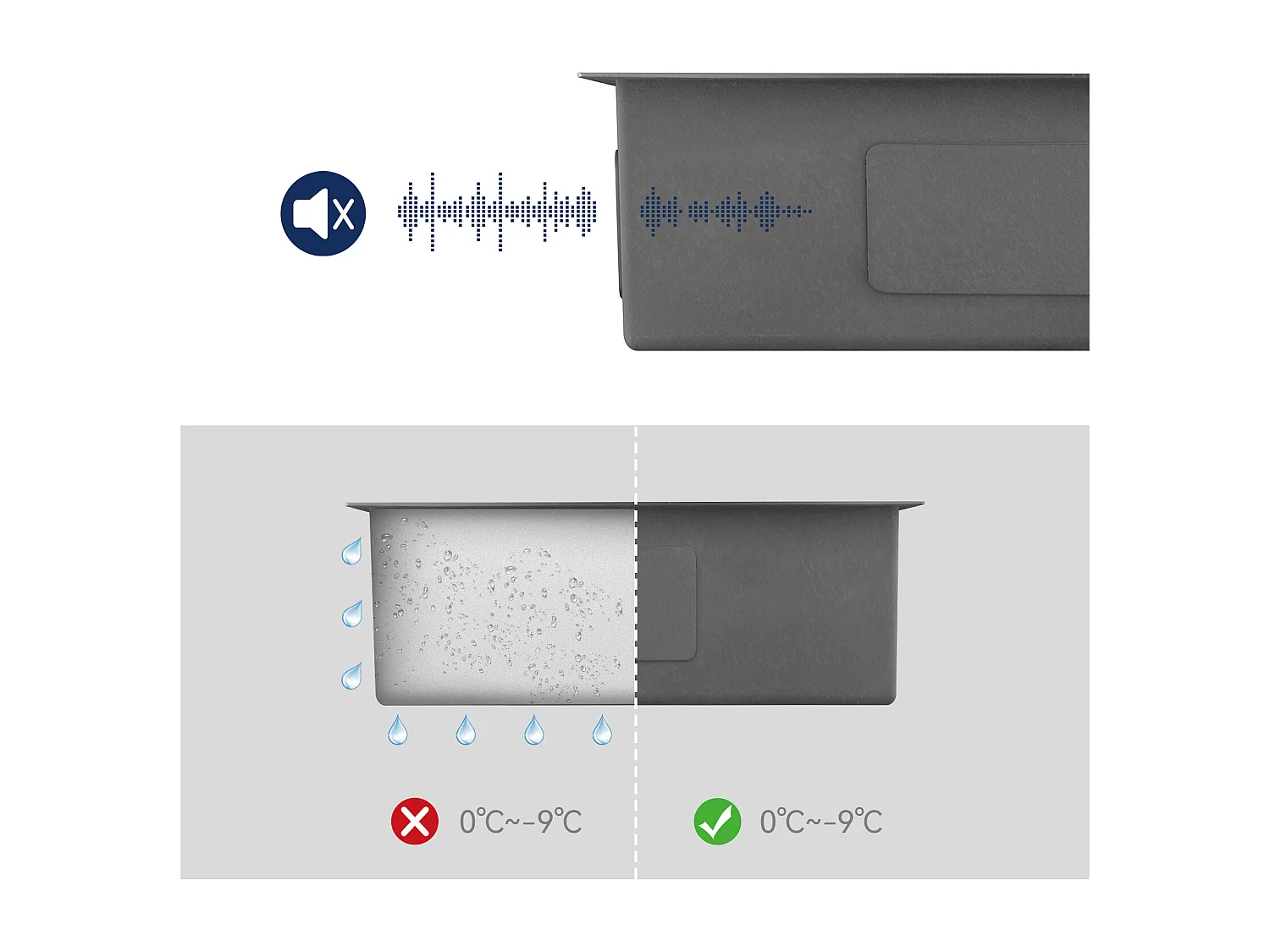 Évier Cuisine 1 Bac 44*49*20 CM,Lavabo Cuisine avec Distributeur Savon,Inox 304,Évier encastré/à Poser Évier avec Trou de Montage pour Robinet