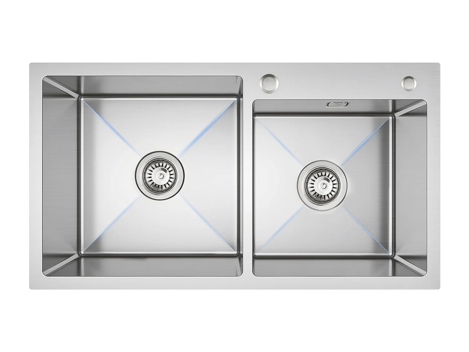 2 en 1 Évier de Cuisine 2 Bac 75x45x19cm, Encastré/ à Poser avec Distributeur Savon+Robinet Cuisine Douchette Extractible Deux Jets, Noir