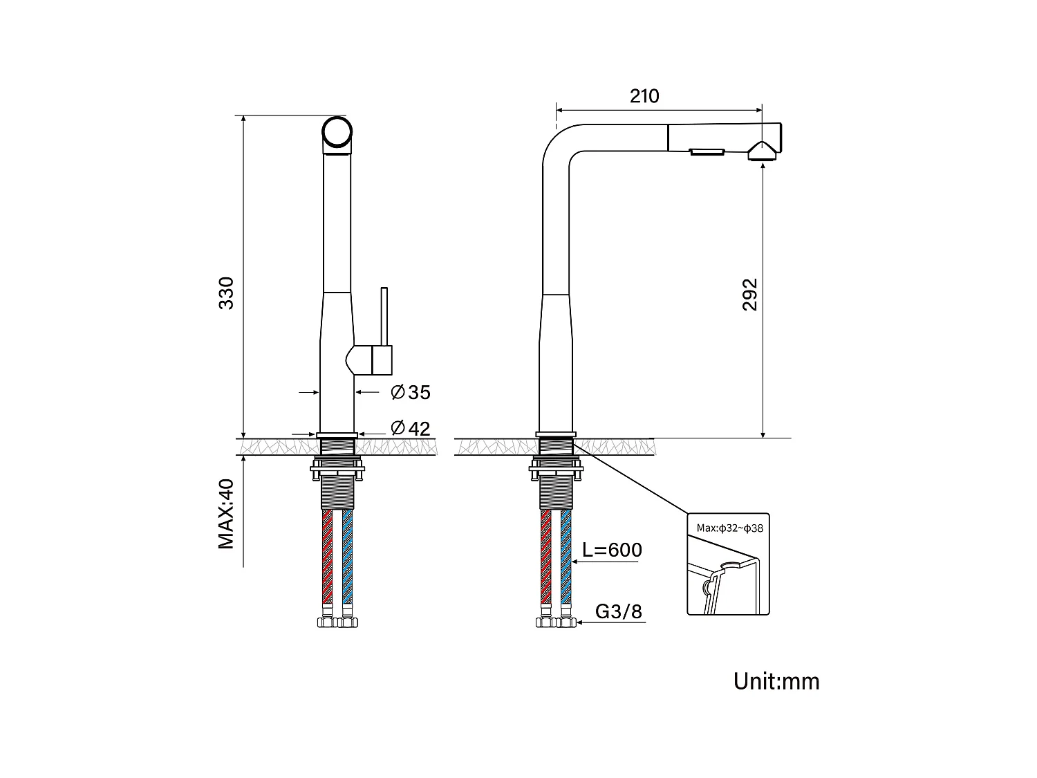 Auralum MAX Aanrecht 1 Bak Geborsteld Roestvrij Staal75*45*19CM-Spoelbak met Opvouwbare Afdruiprek+Mengkraan Keuken met Uittrekbare Douche 360° Draaibaar