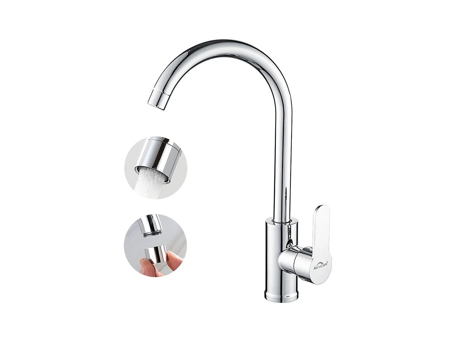 Évier Cuisine 2 Bac 75x45x19cm,Encastré/ à Poser avec Distributeur de Savonr+Robinet Cuisine Pivotant à 360° avec Eau Chaude/Froide, Chromé