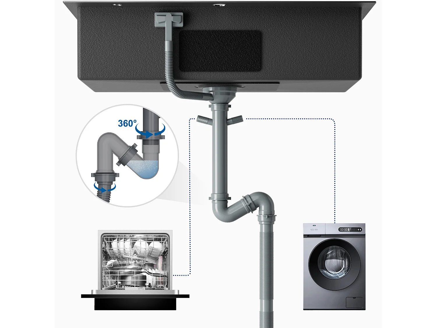 Auralum MAX Einzelbecken-Küchenspüle, 75 x 45 cm Küchenspüle, schwarze Edelstahlspüle mit faltbarer Abtropffläche, Unterbau- oder Aufsatz-Küchenspüle