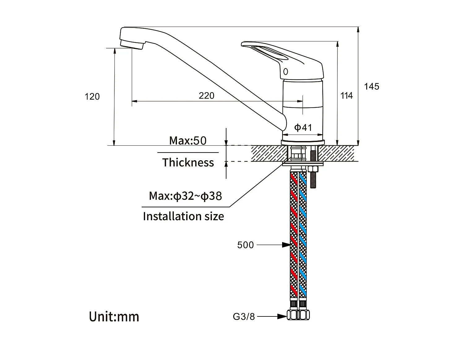 Aanrecht 2 bakken 75x45x19cm, inbouw/opzetbaar met zeepdispenser+keukenkraan, 360° draaibaar, warm/koud water, messing, verchroomd