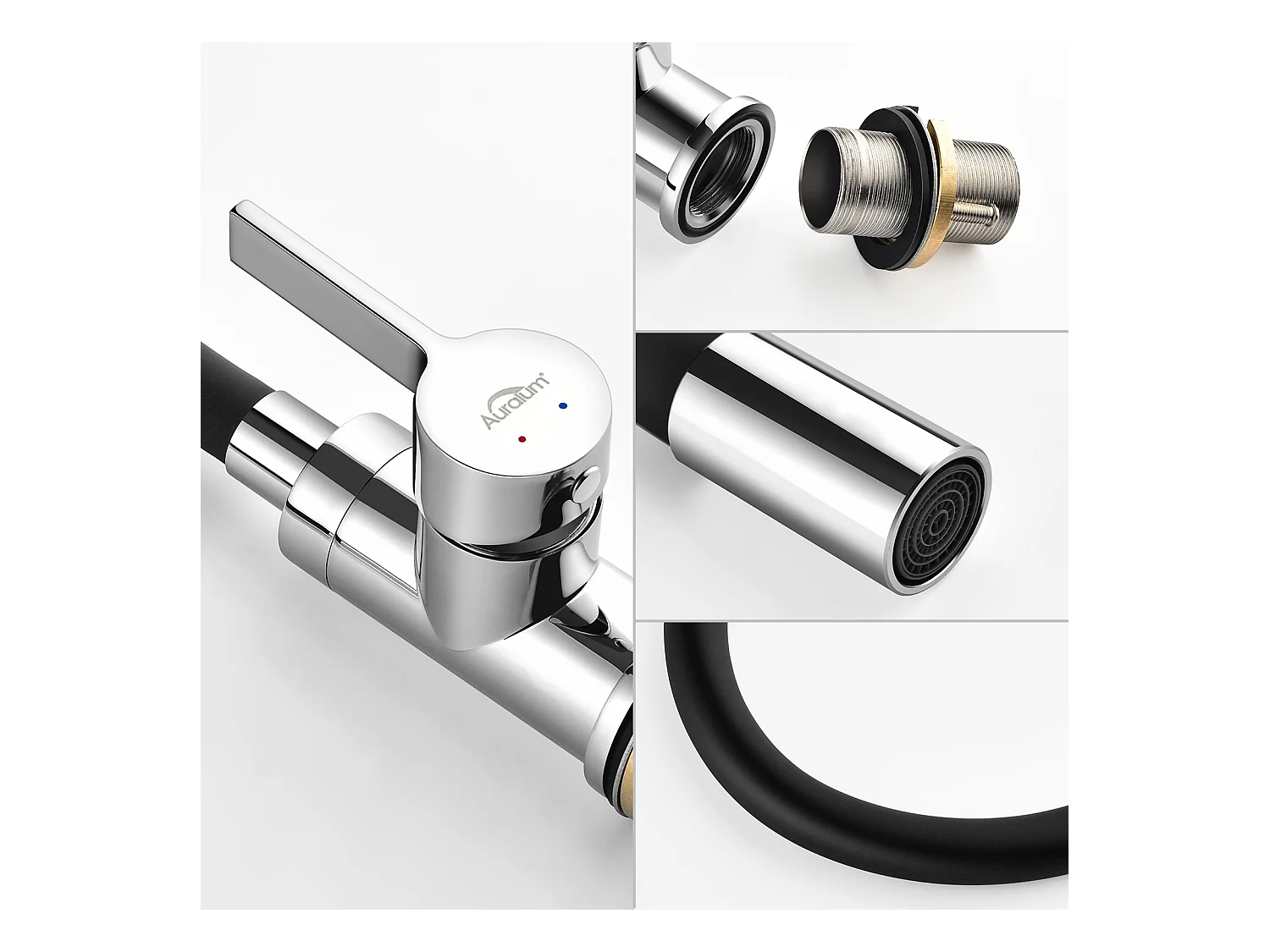 2 en 1 Évier de Cuisine 2 Bac ,Noir,75x45x19cm,Encastré/ à Poser avec Distributeur de Savon+Robinet de Cuisine Flexible Bec Haut Orientable