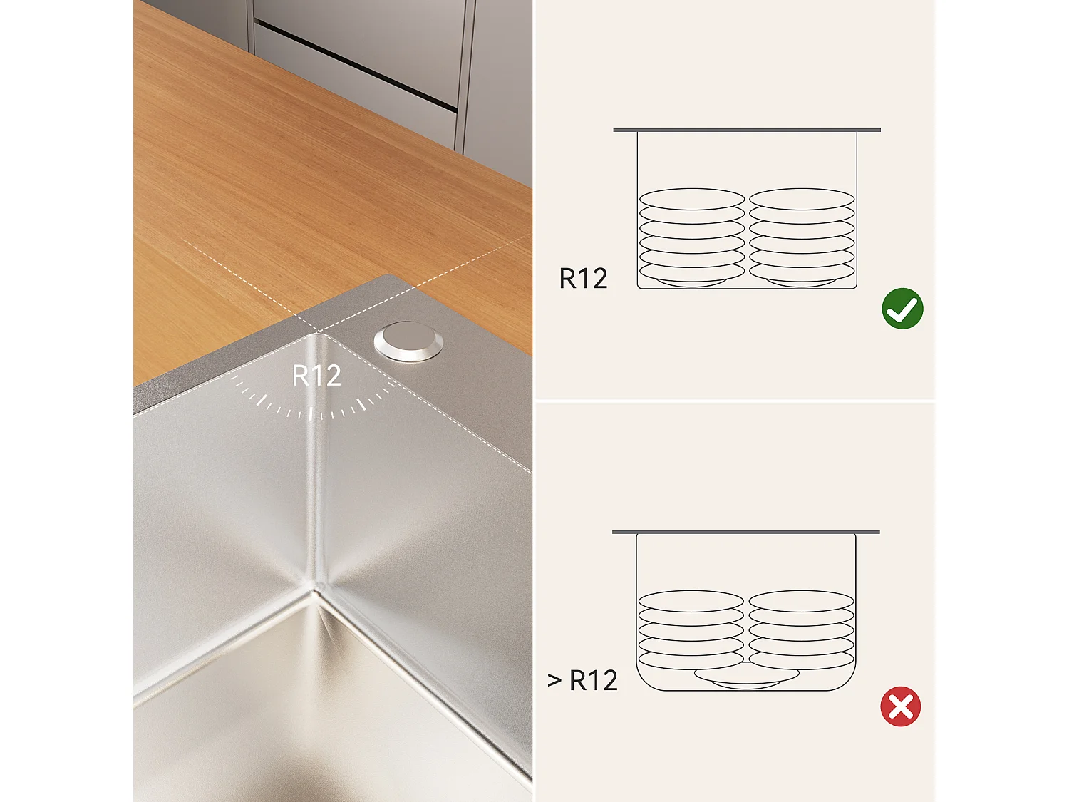 Evier Cuisine 1 Bac 54*49*20 CM,Inox 304,Evier à Encastrer/à Fleur de Plan avec Distributeur de Savon,Lavabo Cuisine avec 3 Trous,Nanoargent