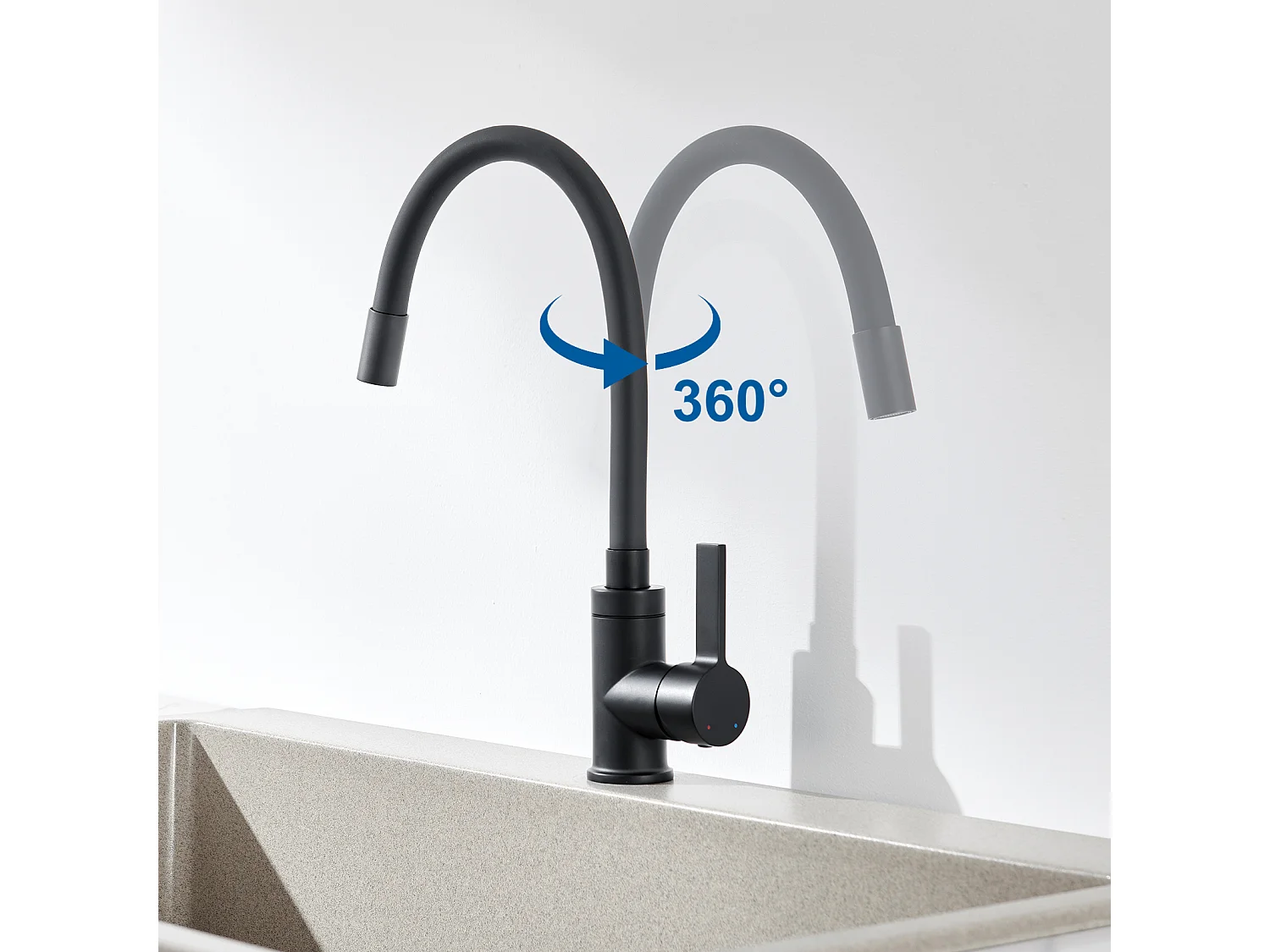 Auralum MAX Évier de Cuisine 1 Bac 75 x 45 cm,Évier Inox Noir avec Égouttoir Pliable+Mitigeur Évier avec Bec Flexible,Robinet de Cuisine Rabattable