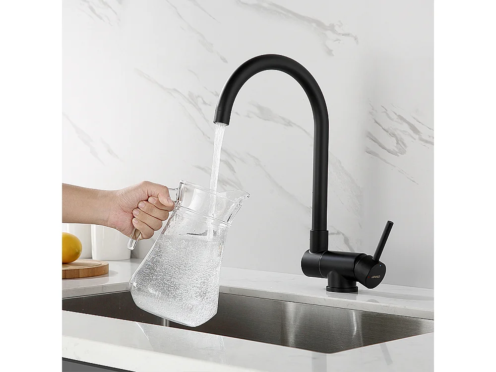 Auralum MAX Évier de Cuisine 1 Bac 75 x 45 cm,Évier Inox Noir avec Égouttoir Pliable+Mitigeur Cuisine,Acier Inox 304 Rabattable Pivotant à 360°,Noir